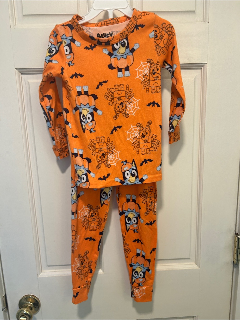 Halloween Bluey Orange Kids Pajama Set